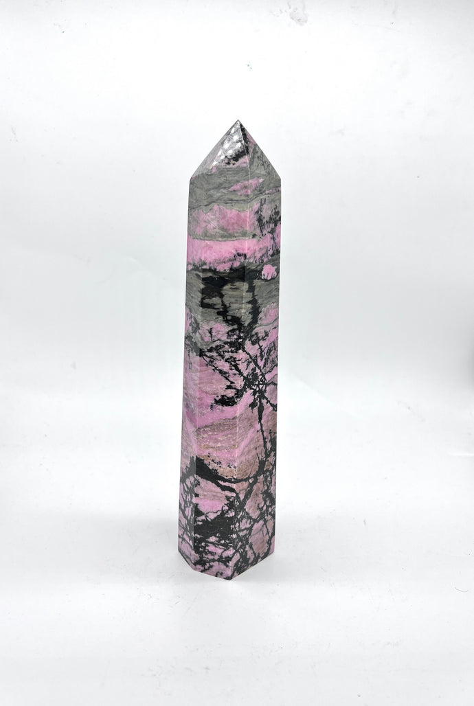 Rhodonite Crystal Tower Point Generator