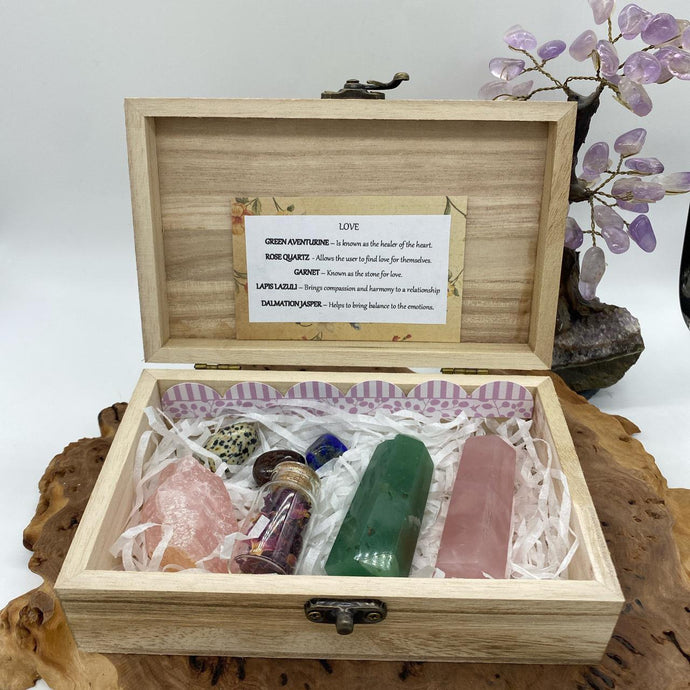 Crystal Love Gift Set in Wooden Presentation Box