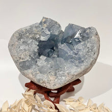 Load image into Gallery viewer, Celestite Crystal Cluster Specimen Raw Crystal Blue crystal
