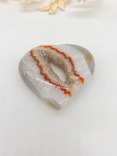 Load image into Gallery viewer, Druzy Agate Crystal Heart Carving Agate Heart
