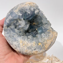 Load image into Gallery viewer, Celestite Crystal Cluster Specimen Raw Crystal Blue crystal
