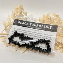 Load image into Gallery viewer, Black Tourmaline Crystal chip bracelet
