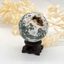 Load image into Gallery viewer, Moss Agate Crystal Sphere Crystal Ball
