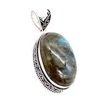 Load image into Gallery viewer, Vintage Labradorite Gemstone 925 Sterling Silver Jewellery Pendant Gift for Her
