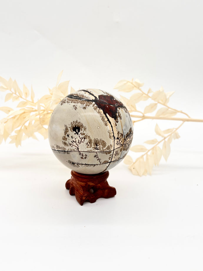 Dendritic Picture Jasper Sphere Crystal Ball Stone Crystal