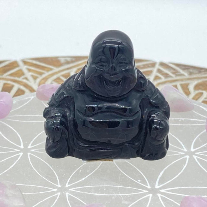 Black Obsidian Buddha Crystal Carving