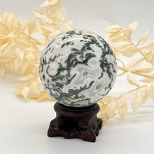 Load image into Gallery viewer, Moss Agate Crystal Sphere Crystal Ball
