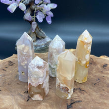 Load image into Gallery viewer, Small Flower Agate Crystal Tower Point Generator
