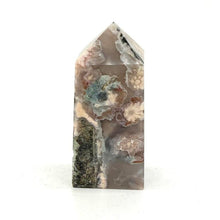 Load image into Gallery viewer, Green  Flower Agate Crystal Tower Point Generator
