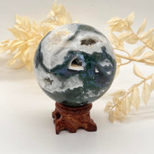 Load image into Gallery viewer, Moss Agate Crystal Sphere Crystal Ball
