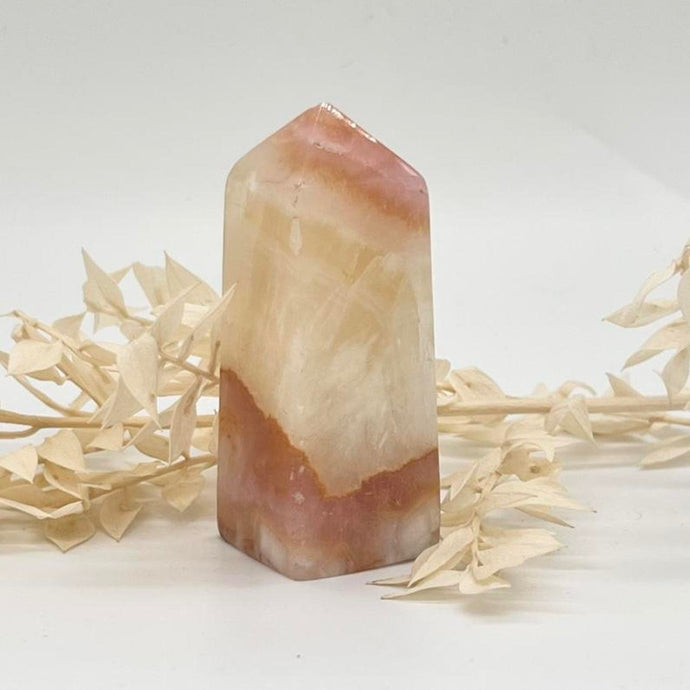 Pink Aragonite Crystal Tower Point Obelisk Pink Crystal Tower