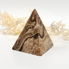 Load image into Gallery viewer, Brown Chocolate Calcite Pyramid Carving
