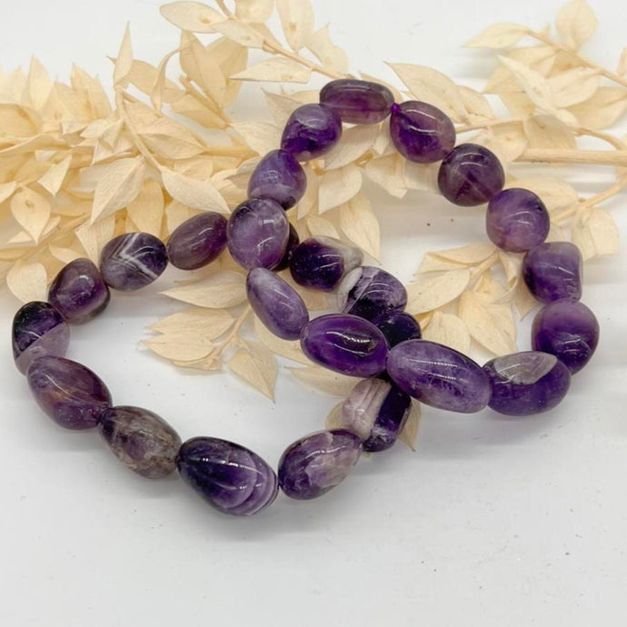 Amethyst Crystal Tumbled Stone Bracelet