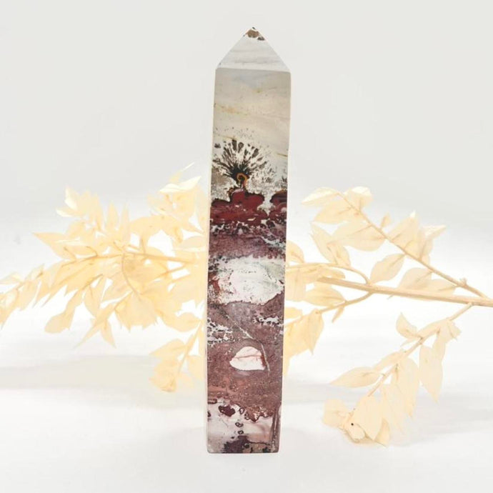 Dendritic Picture Jasper Tower Point Generator stone Crystal