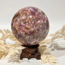 Load image into Gallery viewer, Pegmatite Crystal Sphere ~ Smokey Quartz, Lepidolite, Lithium, Pink Tourmaline Crystal Ball
