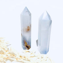 Load image into Gallery viewer, Blue Chalcedony Crystal Tower Point Generator
