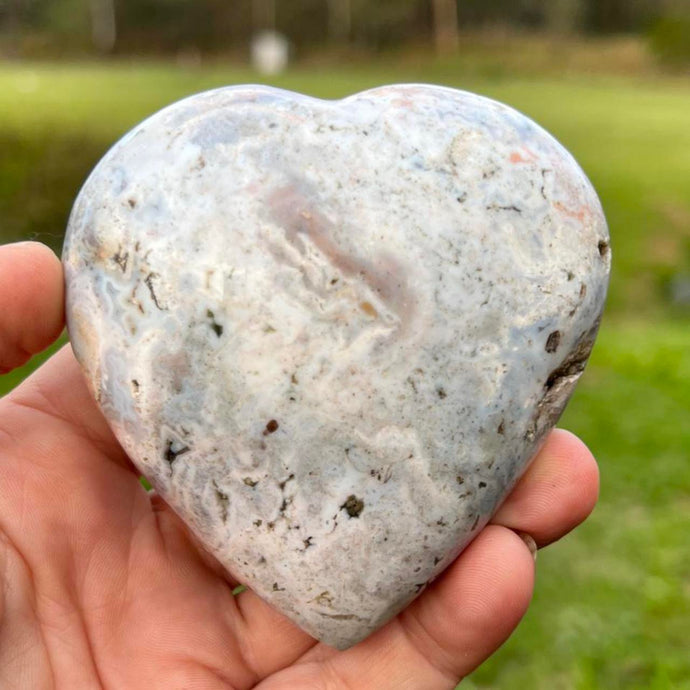 Ocean  Jasper Heart Crystal Gift for Her