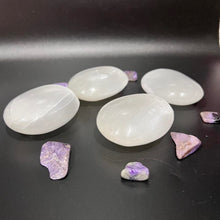 Load image into Gallery viewer, Selenite Crystal Palm Stone Palmstone
