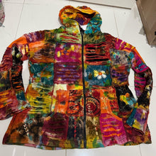 Load image into Gallery viewer, Nepalese Handmade  Multi-Colour Cotton Hoodie Cardigan size Large / X Large
