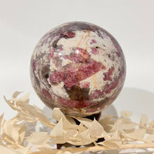 Load image into Gallery viewer, Pegmatite Crystal Sphere ~ Smokey Quartz, Lepidolite, Lithium, Pink Tourmaline Crystal Ball
