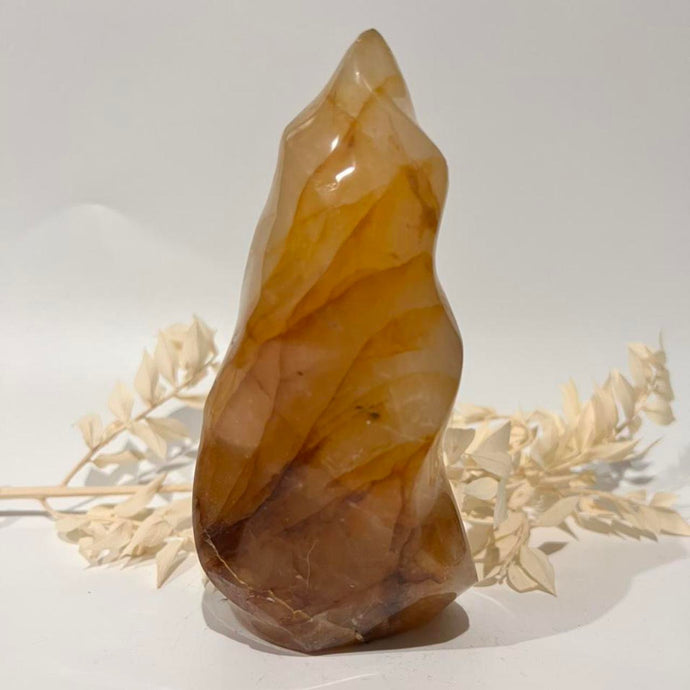 Golden Healer Flame Crystal Carving