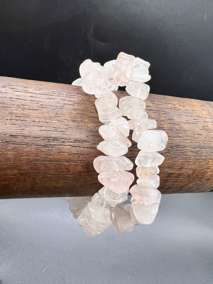 Rose Quartz Crystal Chip Bracelet