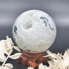 Load image into Gallery viewer, Moss Agate Crystal Sphere Crystal Ball
