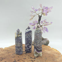 Load image into Gallery viewer, Purple Zebra Stone Jasper Crystal Tower Point Generator
