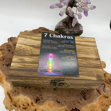 Load image into Gallery viewer, Crystal Chakra Large Tumble Stone Gift Set in Wooden Presentation Box
