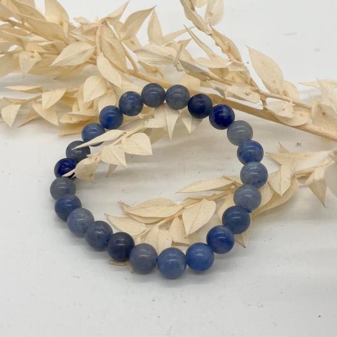 Blue Quartz Crystal Bead Bracelet