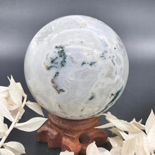 Load image into Gallery viewer, Moss Agate Crystal Sphere Crystal Ball
