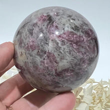 Load image into Gallery viewer, Pegmatite Crystal Sphere ~ Smokey Quartz, Lepidolite, Lithium, Pink Tourmaline Crystal Ball
