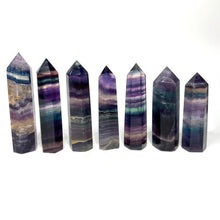 Load image into Gallery viewer, Rainbow Fluorite Crystal Tower Point Generator Gift for Her
