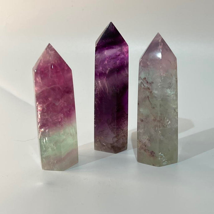 Rainbow Fluorite Crystal Tower Point Generator