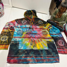 Load image into Gallery viewer, Boho Handmade Extra Large Festival Hippie Boho Tie Dye Tunic Hoodie
