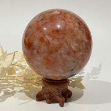 Load image into Gallery viewer, Sunstone Crystal Sphere Crystal Ball Orange Stone Crystal
