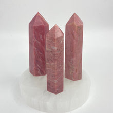 Load image into Gallery viewer, Pink Petrified Wood Crystal Tower Point Generator
