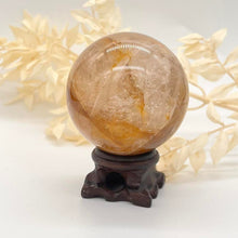 Load image into Gallery viewer, Golden Healer Crystal Sphere Crystal Ball
