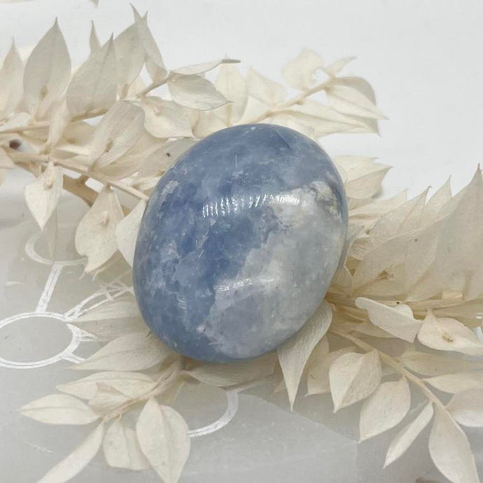 Blue Calcite Crystal Palm Stone Palmstone