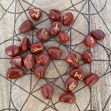 Load image into Gallery viewer, Red Jasper Tumble Stone  Runes Crystal Rune Set
