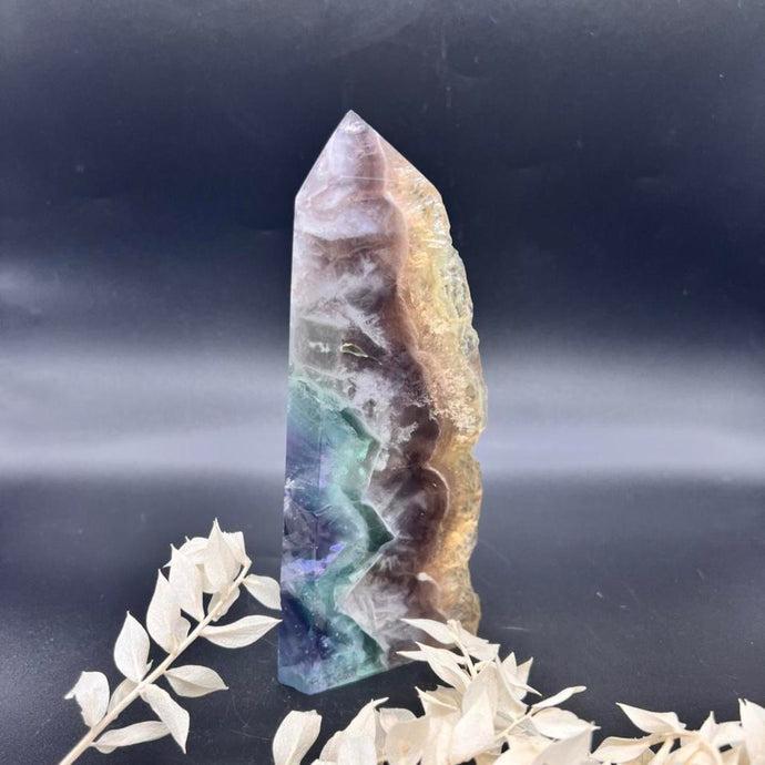 Rainbow Fluorite Crystal Tower Point Generator