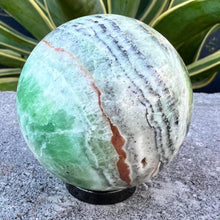 Load image into Gallery viewer, Green Banded Calcite Crystal Sphere Metaphysical, Crystals, Healing, Stone Sphere
