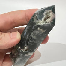 Load image into Gallery viewer, Moss Agate Crystal Tower Point Generator
