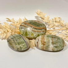 Load image into Gallery viewer, Green Banded Calcite Crystal Palm Stone Metaphysical, Crystals, Healing, Stone
