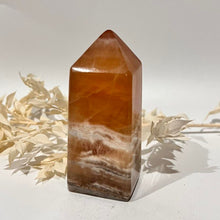 Load image into Gallery viewer, Honey Calcite Crystal Tower Point Obelisk Generator
