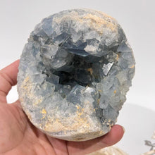 Load image into Gallery viewer, Celestite Crystal Cluster Specimen Raw Crystal Blue crystal
