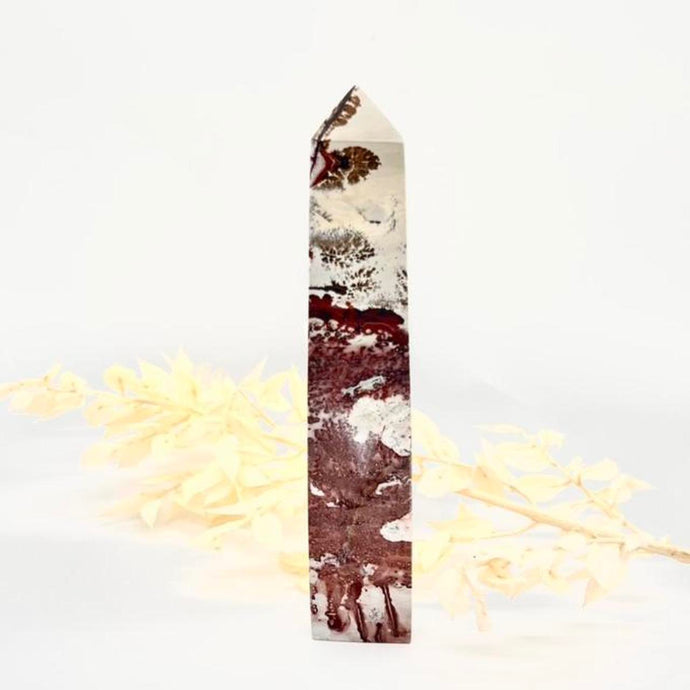 Dendritic Picture Jasper Tower Point Generator stone Crystal