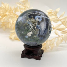 Load image into Gallery viewer, Moss Agate Crystal Sphere Crystal Ball
