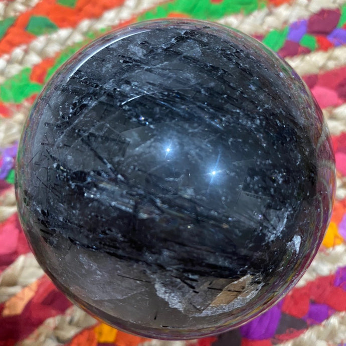 Black Tourmaline in Quartz Crystal Sphere Crystal Ball Gift