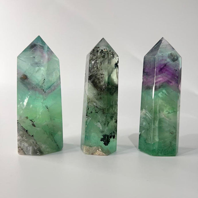 Rainbow Fluorite Crystal Tower Point Generator